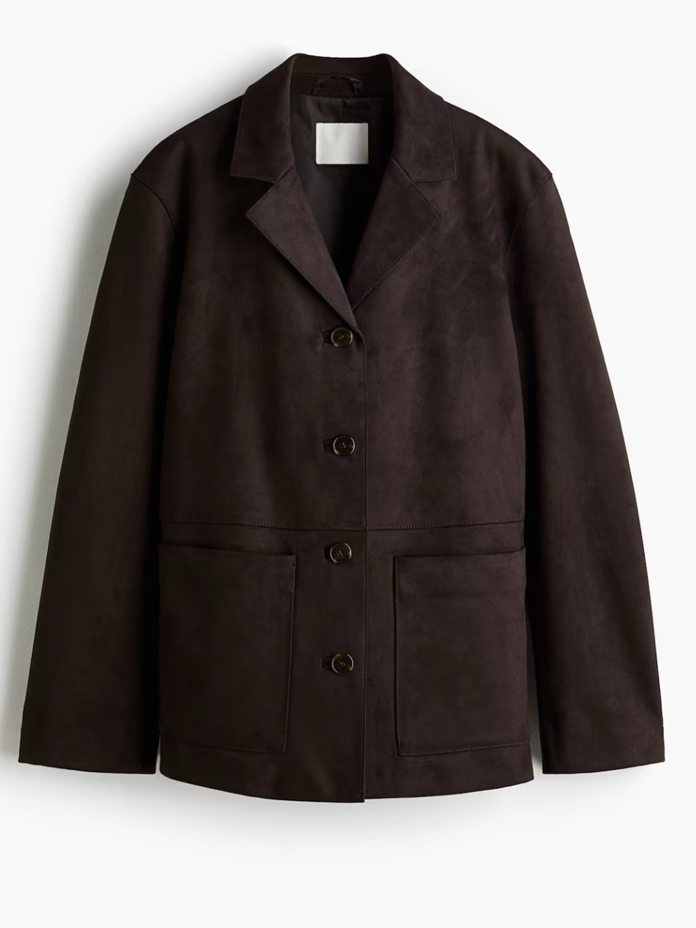 H&M Dark Brown Suede Button Jacket